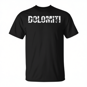T-shirt Montagne Dolomites Italie Noir Homme Col Rond Manches Courtes Décontracté Promotionnel - Product Image 2