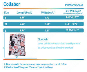 COLLABOR <span class=keywords><strong>Havana</strong></span> 개 겨울 도매 애완 동물 Snood 사용자 정의 프로모션 양털 따뜻한 개 매트 따뜻한 목 개 Snood - Product Image 5