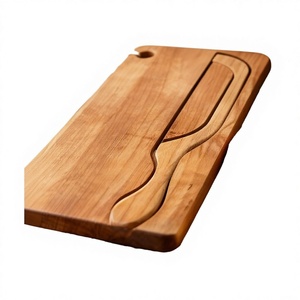 Grande planche à découper en bois durable, surface de préparation alimentaire sûre, écologique, design style bloc de boucher - Product Image 3