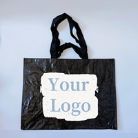 Sac fourre-tout personnalisé extra large en PP tissé laminé écologique, impression couleur intégrale avec double poignée (épaule et main) pour promotions