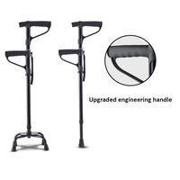 Bâtons de marche rétractables en alliage d'aluminium pour personnes âgées, bâton de marche multifonctionnel à quatre pieds avec lumière