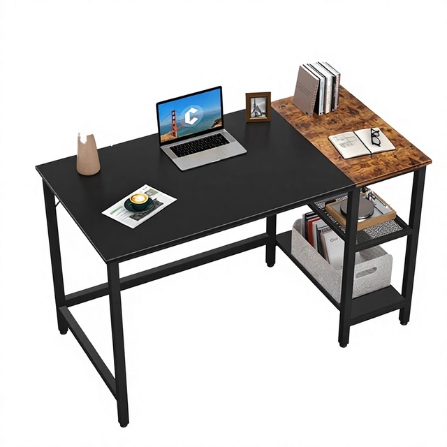 Fixed Height Computer Desk with Drawers, MDF Study Writing Table for Home Office Student Dormitory Small Room Furniture