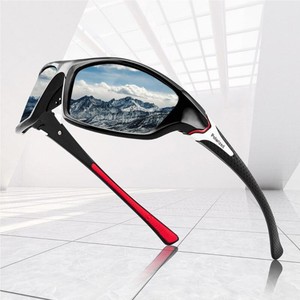 Occhiali da Sole Polarizzati Unisex con Lenti a Specchio, Montatura Bicolore, Aste con Texture a Punti e Protezione UV400 per Sport e Ciclismo - Product Image 4