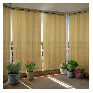 Rideaux d'extérieur haut de gamme hydrofuges couleur beige en polyester teint dans la masse pour patio, balcon et jardin - Product Image 1