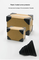 Protecteur d'angle en plastique PP à 3 faces, noir, anti-collision, pour boîte en carton, protection d'angle pour meubles, cadre en verre, emballage d'expédition