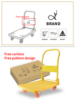 Chariot pliable industriel à quatre roues, 200 kg, 50*70 cm, en plastique