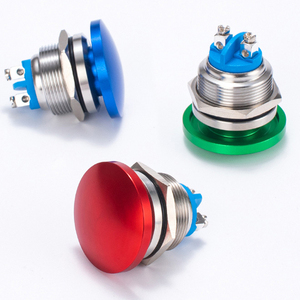 1NO Pie de tornillo Momentáneo Impermeable Acero inoxidable IP65 22mm Botón pulsador de seta - Product Image 1