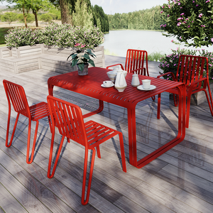 Patio Aluminum Outdoor Dining <b>Table</b> and Chairs Outdoor Garden <b>Table</b> and Chairs Set QY-D001 Aluminum Garden Furniture QY-D001 - Product Image 4