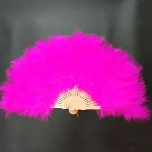 Plegable mano plumas de pavo Fans venta barato de danza del vientre