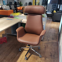 Chaise de bureau exécutive Boss Nordic en alliage d'aluminium, base à cinq étoiles, design pliable, siège pivotant réglable en hauteur, confortable