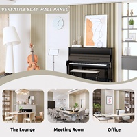 Panneau de feutre acoustique noir support placage de chêne MDF lamelle panneau acoustique en bois Akupanel panneaux muraux acoustiques en bois pour la décoration intérieure
