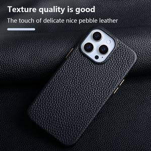 DL vendita calda primo strato di cuoio genuino Pebble grano di ciottoli protezioni per lenti all'ingrosso in pelle di design custodie per telefono per <span class=keywords><strong>Iphone</strong></span> - Product Image 4