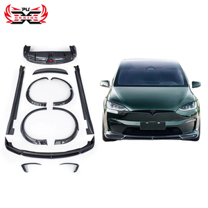 Kit carrosserie en fibre de carbone PU en gros : Lame avant, jupes latérales, diffuseur arrière, aileron, canards pour Tesla Model X <span class=keywords><strong>Plaid</strong></span> 21-23 - Product Image 1