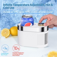 Refroidisseur et chauffe-boissons portable intelligent 2-en-1 à commande tactile pour la maison, le bureau, le dortoir, le lait pour bébé, les boissons en canette