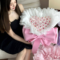 AYOYO Fleurs éternelles 33 grandes roses en forme de nœud Cadeau pour la Saint-Valentin Bouquet de déclaration d'amour Cadeau pour la fête des mères