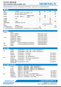MORNSUN URB2424LD-20WR3A4S Módulo de alimentación DC-DC 9-36V a 24V 20W Montado en riel A110 - Product Image 3