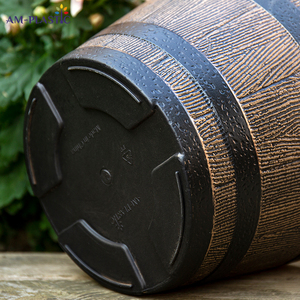 <span class=keywords><strong>Maceta</strong></span> Decorativa de Plástico con Diseño de Barril de Vino para Interiores/Exteriores, Hogar, Balcón, Jardín, Estilo <span class=keywords><strong>Madera</strong></span> Sintética para Plantas y Flores - Product Image 3