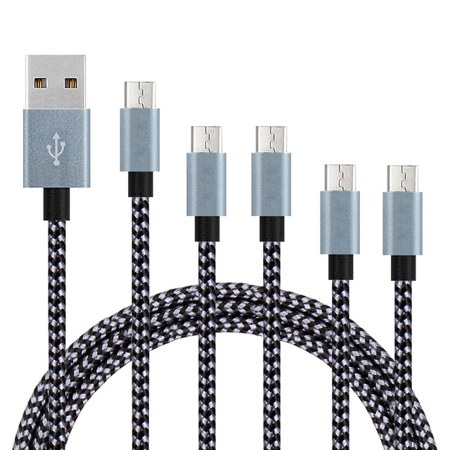 2026 Wholesale 1m Nylon Braided USB 2A Micro Charging Data Cable Mobile Accessory