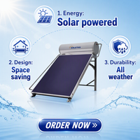 Chauffe-eau solaire à plaque plate pressurisée 120L, extérieur, avec anode en magnésium, revêtement émaillé, durable, anti-corrosion, pour hôtel et garage