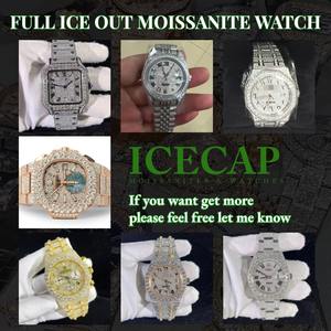 Orologio da Uomo Buss Down di Lusso con Cinturino Blu, Quadrante con Numeri Arabi, Movimento Automatico, Orologio Hiphop con Diamanti VVS Moissanite Impermeabile - Product Image 2