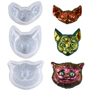 11206 DIY Epoxy Resin Silicone 3D Animal Head Owl Cat Mold