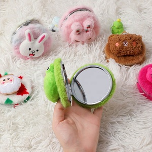 Sang Trọng Dễ Thương Động Vật Nhỏ Gương Thỏ Ếch Mô Hình Xách Tay Trang Điểm Gương Có Thể Gập Lại Túi Gương - Product Image 3