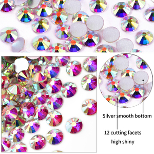 Oleeya SS3-SS65 Cristales de imitación de vidrio de corte plano sin fijación en caliente, colores cristal y cristal AB, accesorios al por mayor para prendas de vestir - Product Image 3