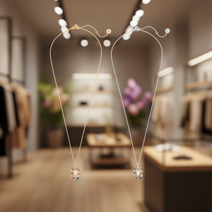 Collier pendentif en forme de V, or, argent, acier inoxydable, cristal, strass, charme, bijoux de mode pour femmes - Product Image 2