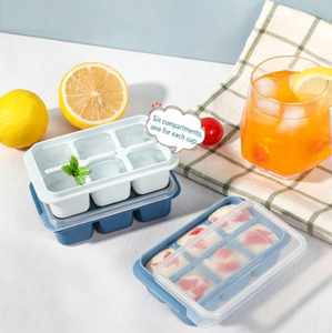 Bandeja de silicona de grado alimenticio mejorada para cubitos de hielo con tapa de fondo suave, congelación rápida y fácil desmolde para cubitos de hielo caseros DIY para nevera/congelador - Product Image 2
