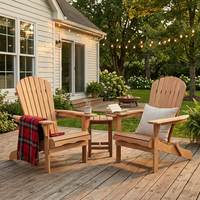 Fauteuil de patio d'extérieur US STOCK, chaise pliante Adirondack en bois de cèdre semi-assemblée