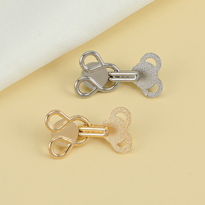 Rebacca Chinese Style Metal Pearl Hook Button For Cheongsam Hanfu Clothing Adjustable Collar <b>Accessory</b> Alloy With Pearl - Product Image 3