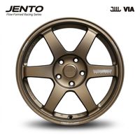 Rines de Aleación Flow Formed 18x8.5J 5x114.3 ET42 CB73.1, Acabado Bronce Mate, 6 Radios, Compatibles con Honda Civic, Accord, Toyota Camry, WRX