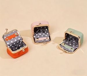 Mini Leather Kiss Lock Coin Purse Jewelry <b>Storage</b> Bag Fabric Lining Exquisite <b>Ring</b> Necklace Organizer Elegant - Product Image 1