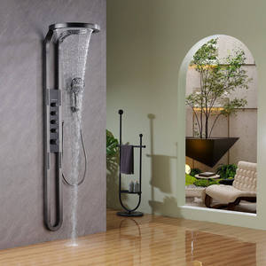 2024 nóng bán phòng tắm Brass Thác lượng mưa vòi hoa sen đặt Bảng điều chỉnh treo tường đa chức năng Spa vòi hoa sen dẫn hệ thống - Product Image 5