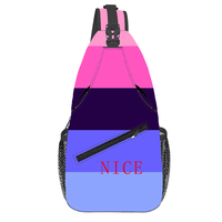 Sac de poitrine en polyester robuste personnalisé arc-en-ciel gay, impression par sublimation haute définition pour la marche des fiertés et l'usage quotidien