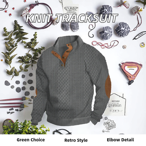 Sweat-shirt à capuche d'extérieur décontracté à manches longues d'automne écologique pour hommes, sweat-shirt vintage à col montant, fermeture à glissière, coupe ample - Product Image 2