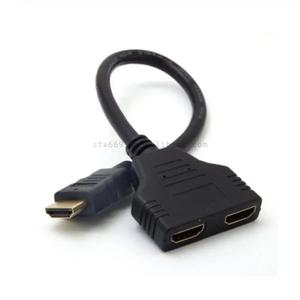 30cm HD MI <b>Splitter</b> <b>Cable</b> 1 Input 2 Output HD MI <b>Splitter</b> Male to 2 Female 1 in 2 Out Audio Video <b>Cable</b> Cord - Product Image 1