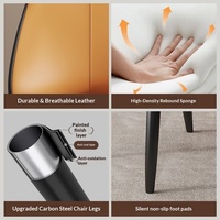 Chaise de salle à manger de style italien moderne et minimaliste, avec dossier en cuir et structure métallique, personnalisable, sensation de luxe haut de gamme pour la maison