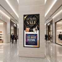 Écran LCD mural ultra-fin de 55 pouces à haute luminosité, lisible en plein soleil, 700-3000 nit, pour vitrine de magasin