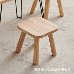 Solid <b>Wood</b> <b>Stool</b> Natural Color 1.4kg Home Use Children Adults Elderly Living Room Entryway Shoe Changing Chair - Product Image 3