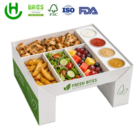 Verpakkingen voor maaltijdvoorbereiding op maat, bedrukt karton, meerdere compartimenten, voor salade, fruit, afhaalmaaltijden, restaurants en foodservice