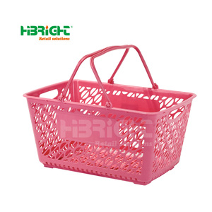 Highbright High Capacity Comfortable Handle Customized Logo Stackable Design <b>Plastic</b> Shopping <b>Basket</b> for Ages 8+ - Product Image 2