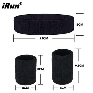<span class=keywords><strong>IRun</strong></span> Striped Sweatbands Pulsera deportiva Muñequera de algodón Tenis Entrenamiento Banda para el sudor para hombres y mujeres - Product Image 2