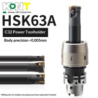 Porte-outil haute puissance HSK63A-C32 pour machine à cinq axes haute vitesse, support de fraise en acier au tungstène, haute précision, droit