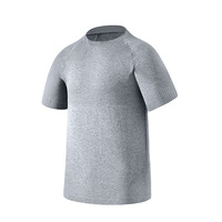 Private Label OEM Nahtloses Fitness T-Shirt Workout Tee Herren Schnelltrocknend Nylon Spandex Sportbekleidung Nahtloses Gym Kompressions-T-Shirt