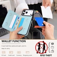 Étui de protection en cuir PU de haute qualité avec support et porte-cartes pour iPhone 17 16 Pro Max, idéal pour usage professionnel
