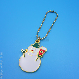Porte-clés personnalisé en métal, poupée de Noël en forme de pain d'épices, plaqué or, en alliage de zinc, design de dessin animé, cadeau, accessoire de bijouterie - Product Image 3
