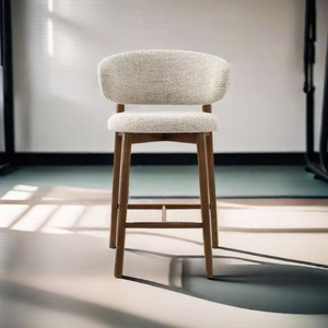 Tabourets de <span class=keywords><strong>bar</strong></span> hauts en tissu rembourré avec structure en <span class=keywords><strong>bois</strong></span> massif de frêne côtier, vente en gros pour îles de cuisine et bars domestiques en Australie - Product Image 3
