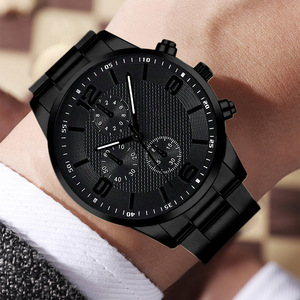 Lp170 Set di 4 Orologi da Uomo, <span class=keywords><strong>Orologio</strong></span> al Quarzo Classico con Tre Quadranti, Bracciale, <span class=keywords><strong>Collana</strong></span> e Anello, Regalo Perfetto per Uomini - Product Image 5