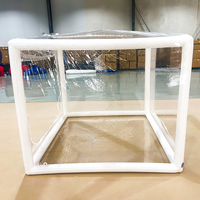 Tente gonflable de haute qualité en PVC transparent avec cadre blanc, robuste, durable, carrée, personnalisable, hermétique en PVC
